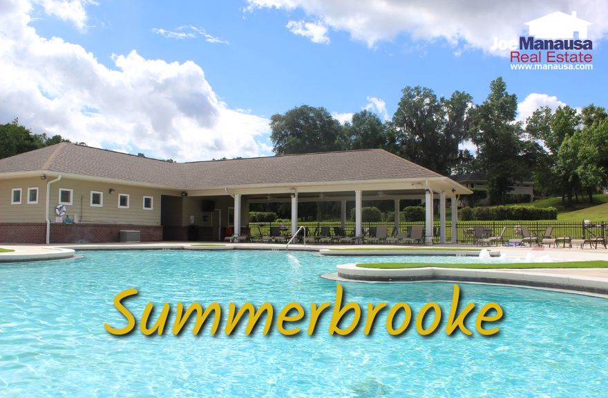 Summerbrooke, in northeast Tallahassee, spans more than 1,000 acres and boasts over 700 luxurious homes built mainly between the late '90s and early 2000s. 