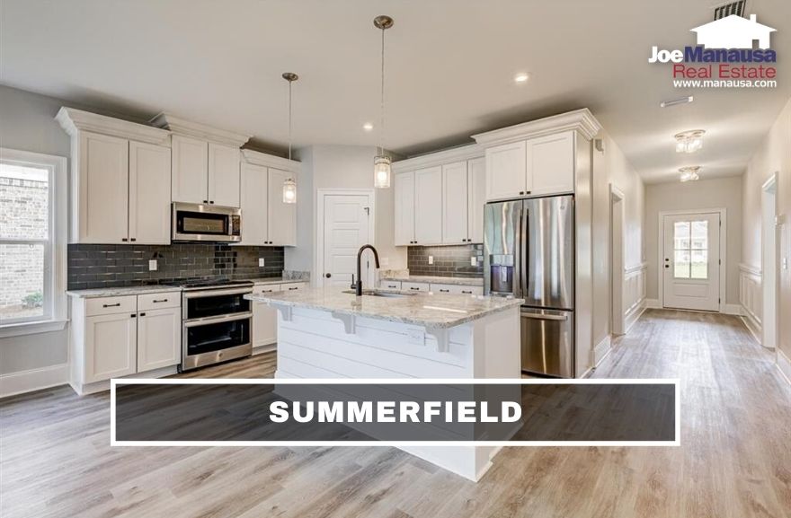 Summerfield is a new, one-year-old neighborhood in NW Tallahassee containing a modern array of styles, sizes, and home prices.