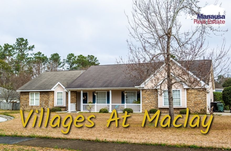The Villages At Maclay is a popular NE Tallahassee subdivision with roughly 250 single-family detached and attached homes at prices below the median in Tallahassee.