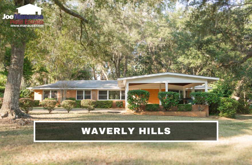 Waverly Hills in North Midtown Tallahassee contains 377 five, four, and three-bedroom homes that were built from the 1950s and later, making them ideal for renovations and improvements.