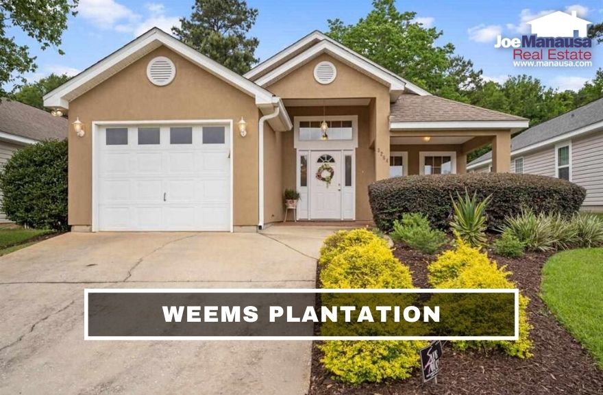 Weems Plantation is a popular Tallahassee neighborhood filled with about 350 single-family detached three and four-bedroom homes that were built in the past 20 years.