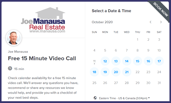 how to book a telephone appointment with Joe Manausa Real Estate