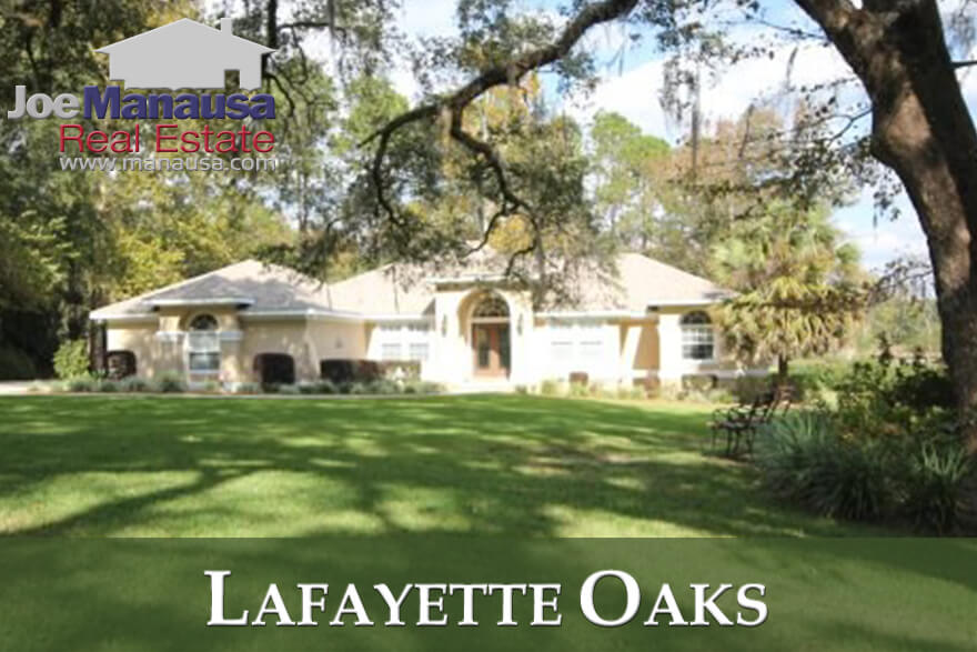  Lafayette Oaks is Tallahassee's first gated community, and it offers spacious homes on large lots that were mostly built forty to fifty years ago.