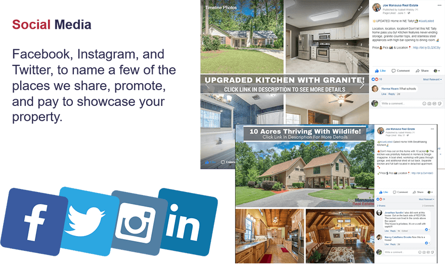 Another way we help bring massive exposure to your home is by advertising on social media