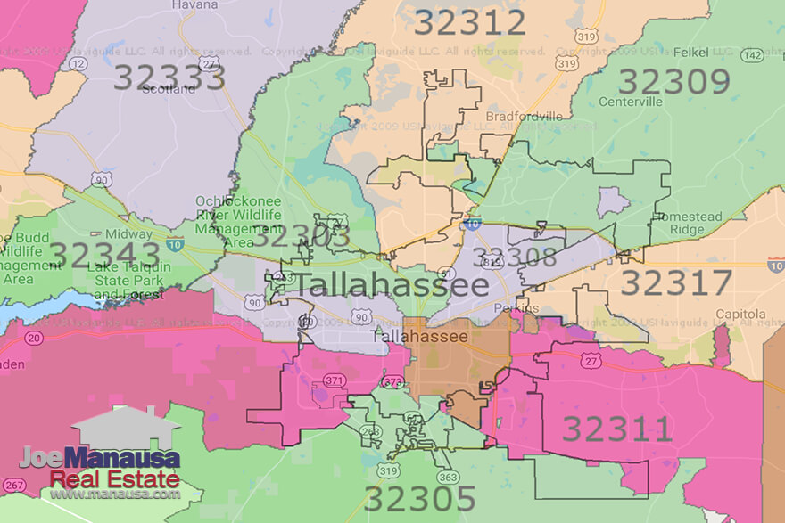 tallahassee fl zip code map Which Tallahassee Zip Codes Are Leading Home Appreciation In 2018 tallahassee fl zip code map