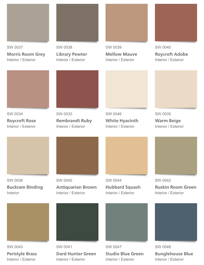 Craftsman home color palette example