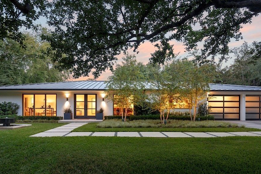 Ranch home at dusk