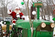 Santa on a tractor