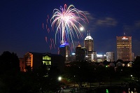 Fireworks over Downtown Indianapolis
