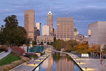 Indianapolis skyline and canal