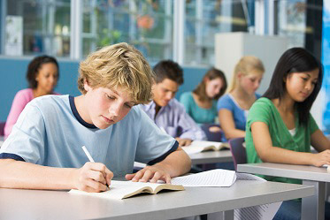 middle school students in a classroom