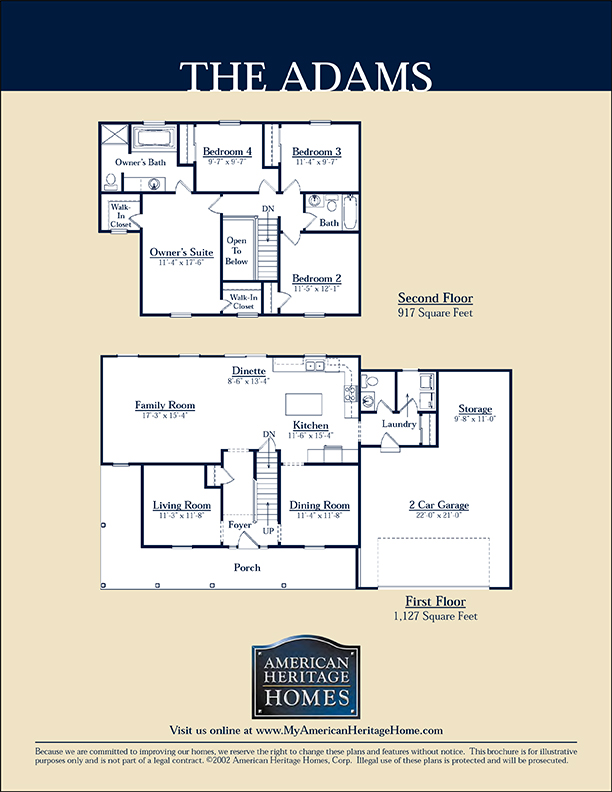 The Adams Floor Plan - American Heritage Homes