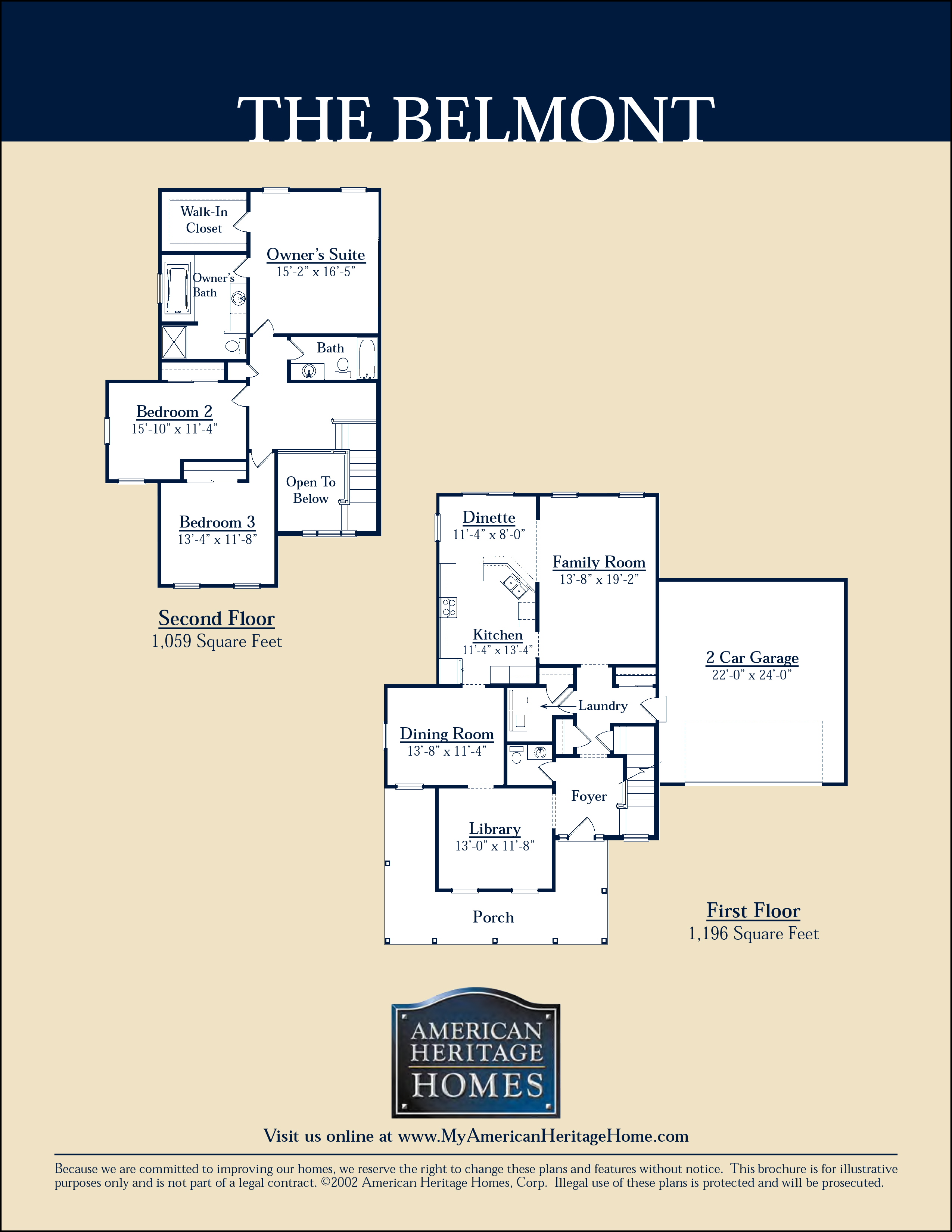 The Belmont Floor Plan - American Heritage Homes