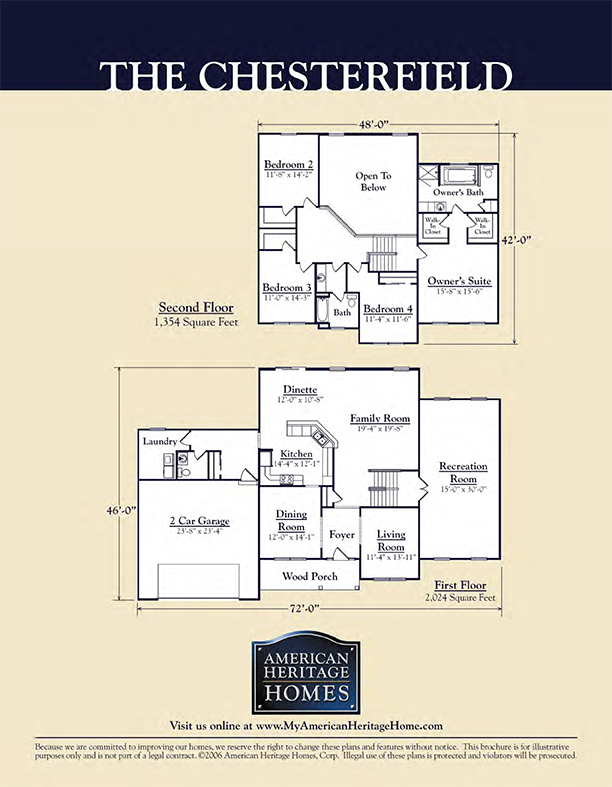 The Chesterfield Floor Plan - American Heritage Homes