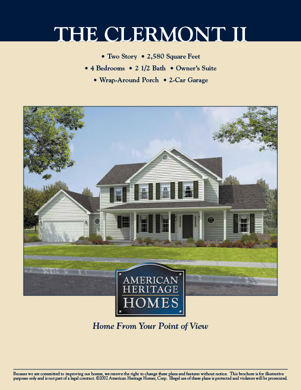 The Clermont II Floor Plan - American Heritage Homes