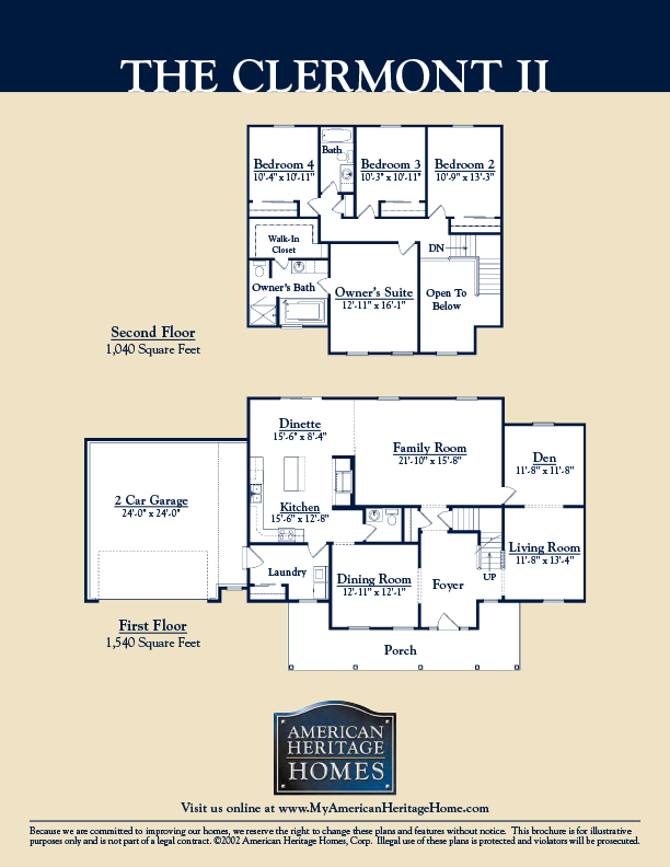 The Clermont II Floor Plan American Heritage Homes