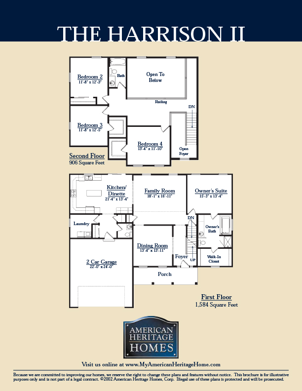 The Harrison II Floor Plan - American Heritage Homes