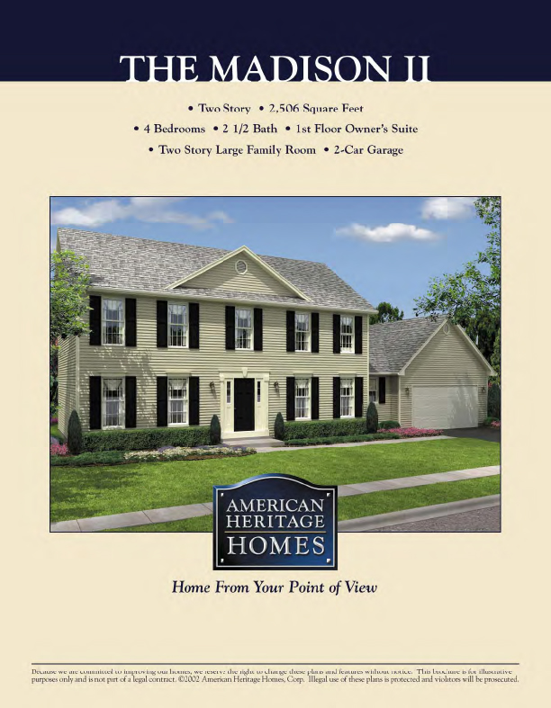 The Madison II Floor Plan - American Heritage Homes