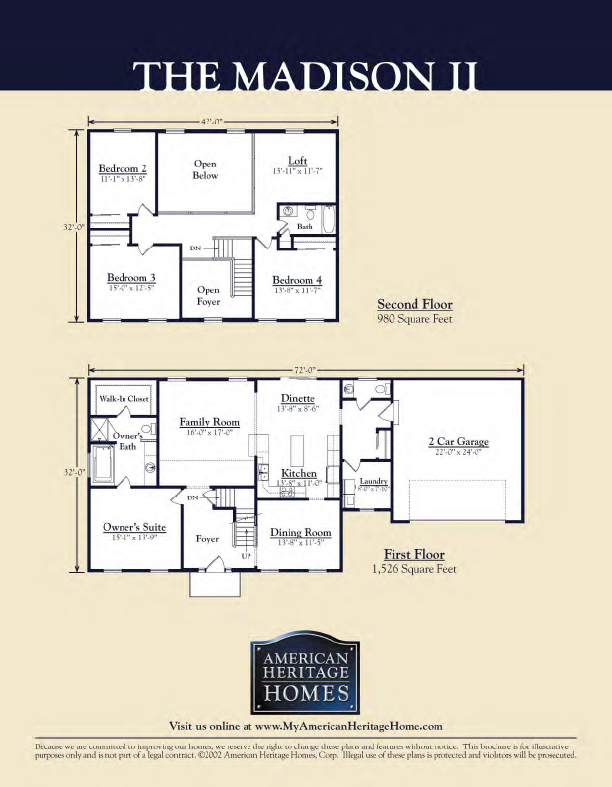 The Madison II Floor Plan American Heritage Homes