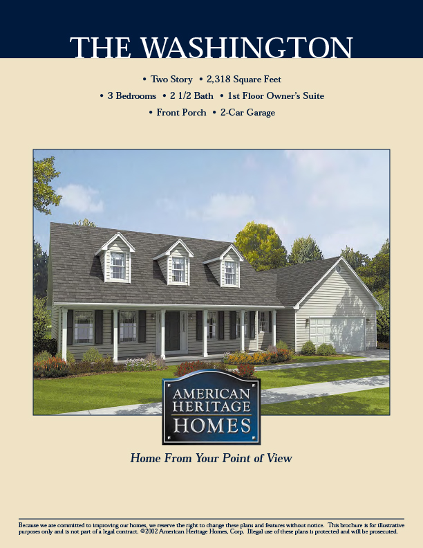 The Washington Floor Plan - American Heritage Homes