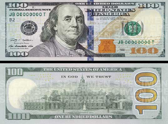 New Hundred Dollar Bill - Security Ribbon