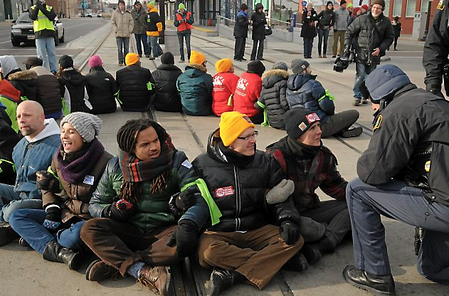 St Paul Protests - Wal Mart - Higher Wages - Arrested 