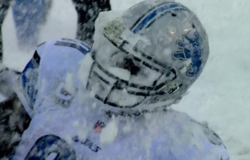 Calvin Johnson - Snow in the Face - Eagles - Lions - 2013