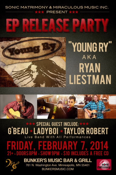 Young Ry - Ryan Liestman - Minneapolis Show - Raggae - Bunkers