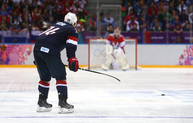 Oshie Thrills Sochi- Minnesota Native Scores Four Shootout Goals in U.S. Victory Over Russia