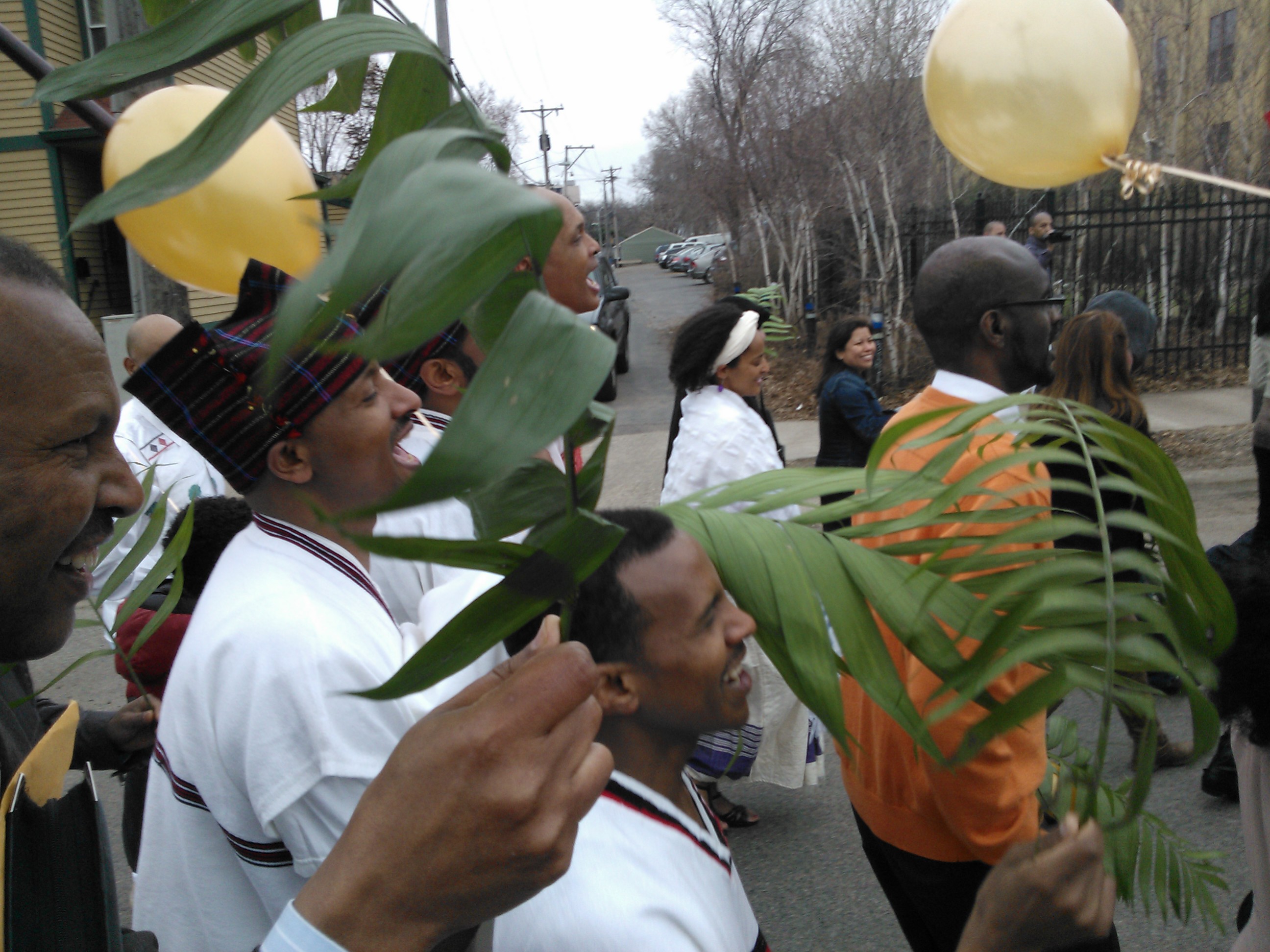 Ebenezer Oromo Church Members Sing Palm Sunday March St Paul's Lutheran Church in Minneapolis