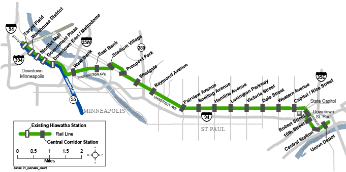 Met Council Green Line Map