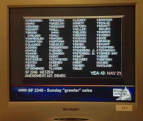 Growler Sales State Senate
