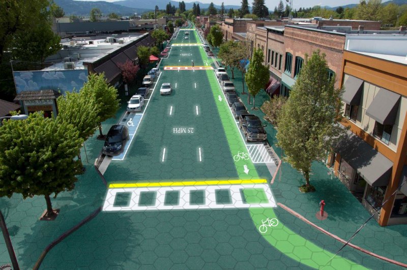 What Solar Roadways could look like (graphic design by Sam Cornett)