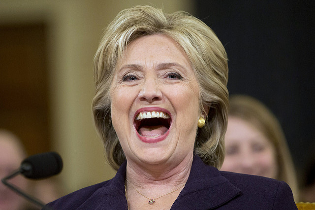 hillary clinton - laughs - joke - presidential candidate 