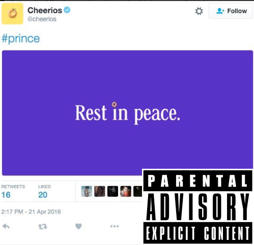 prince - cheerios - twitter - offensive