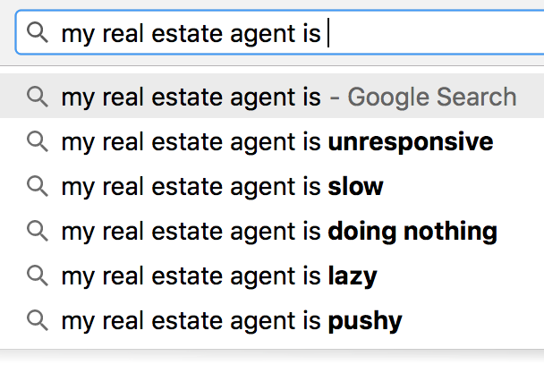 My real estate agent is lazy