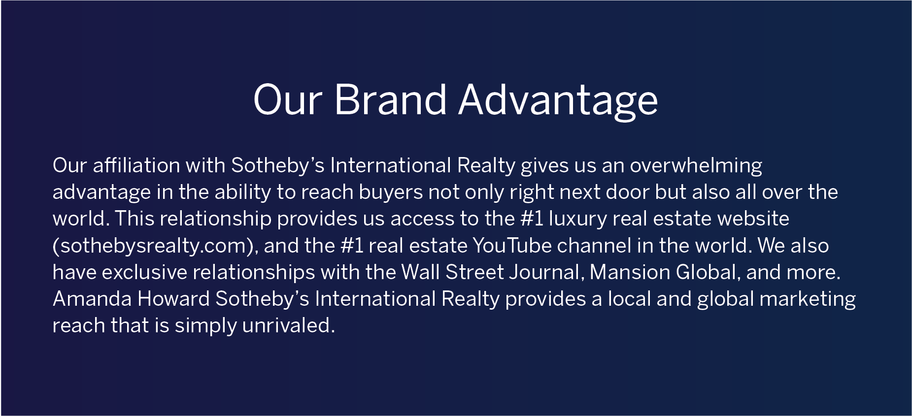Our Brand Advantage