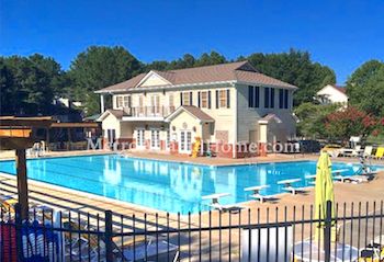 The clubhouse and neighborhood pool at Westchester in Roswell, GA.