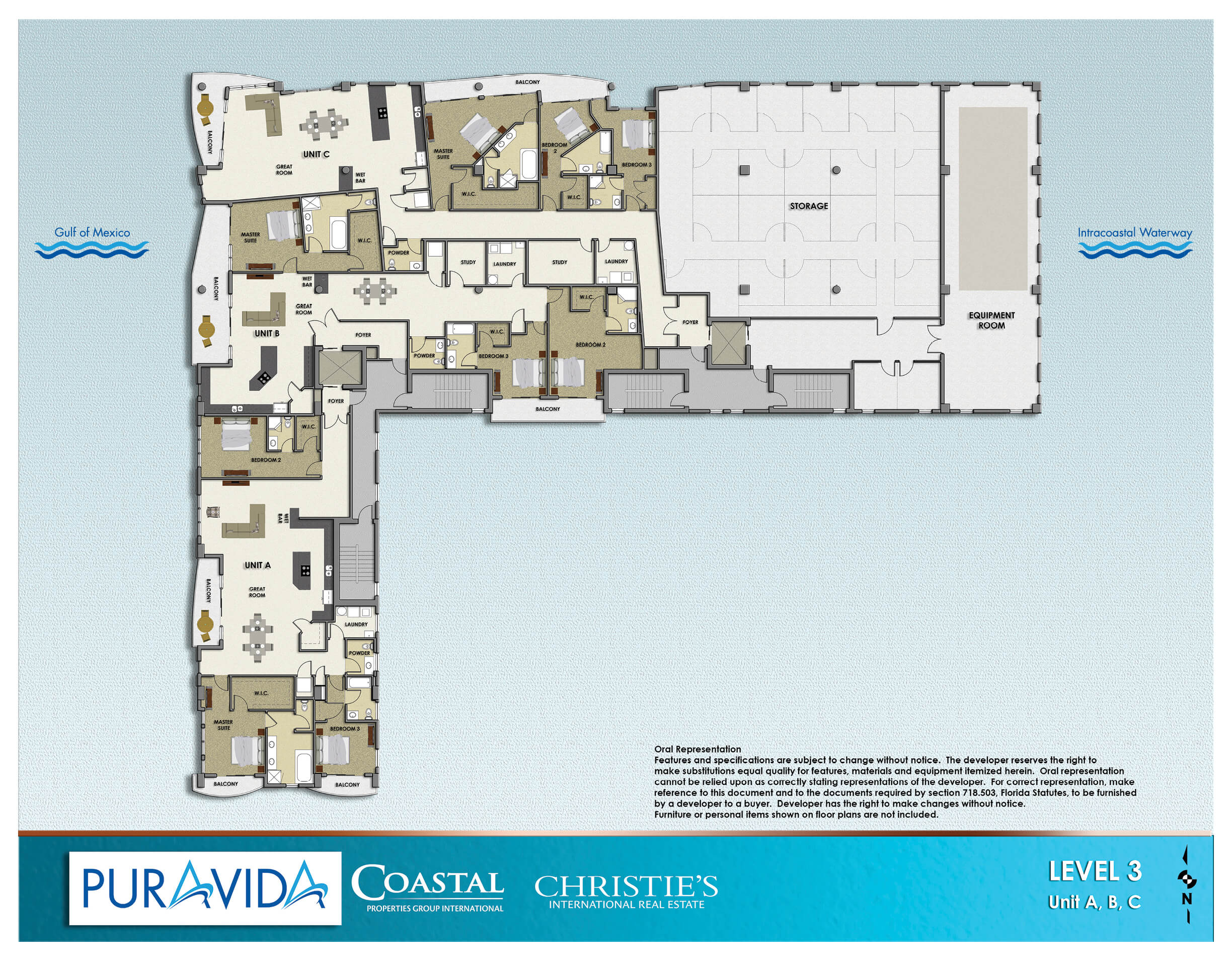 Pura Vida Floor Plans Level 3 Unit ABC