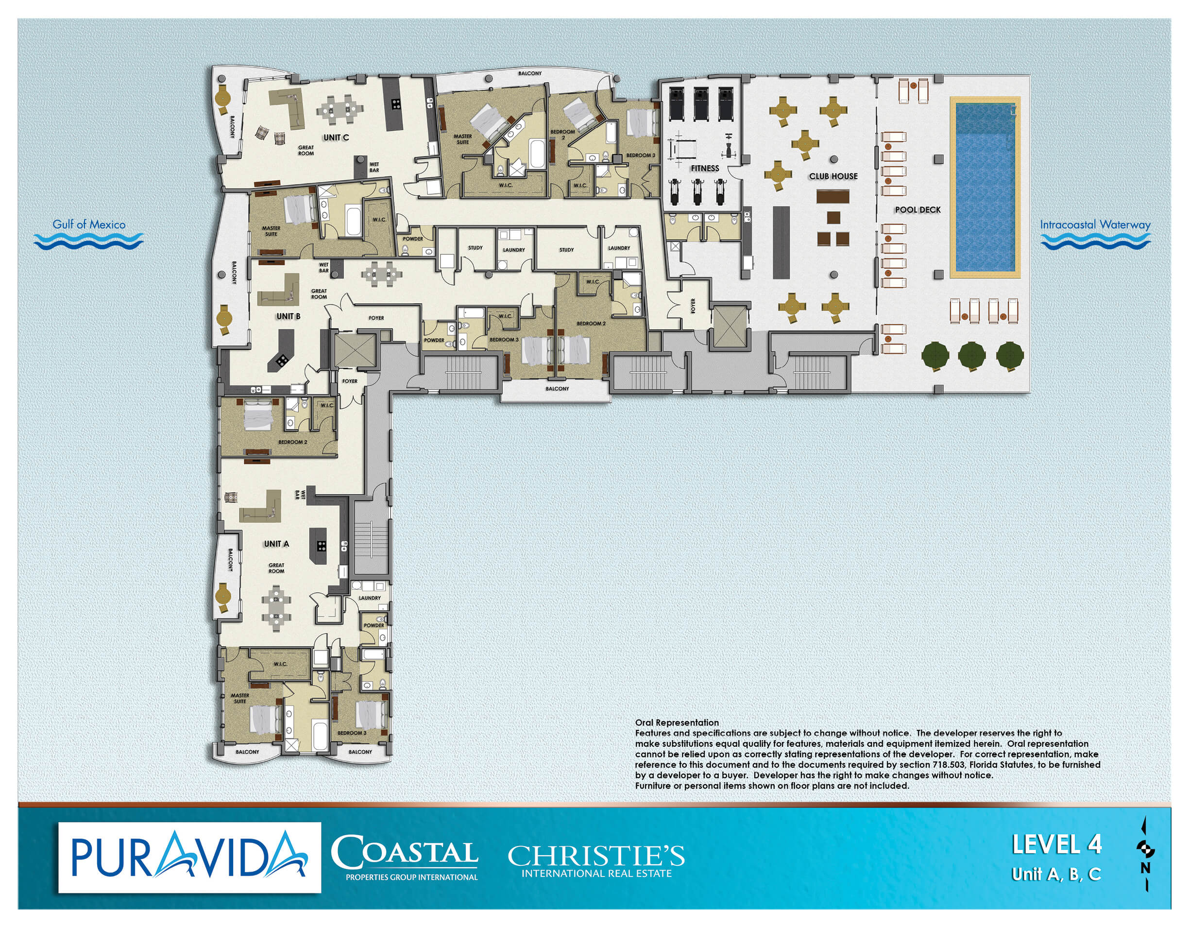 Floorplans of The Popular Pura Vida Condo on Clearwater Beach