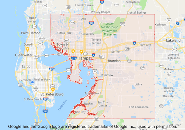 Hillsborough County, Florida - Zip Codes by Map Sherpa - The Map Shop