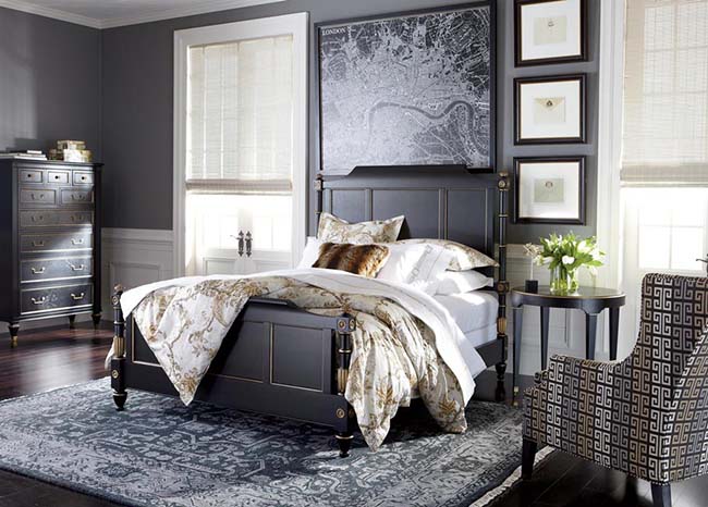 Grey bed in a large grey bedroom - Coldwell Banker Paradise