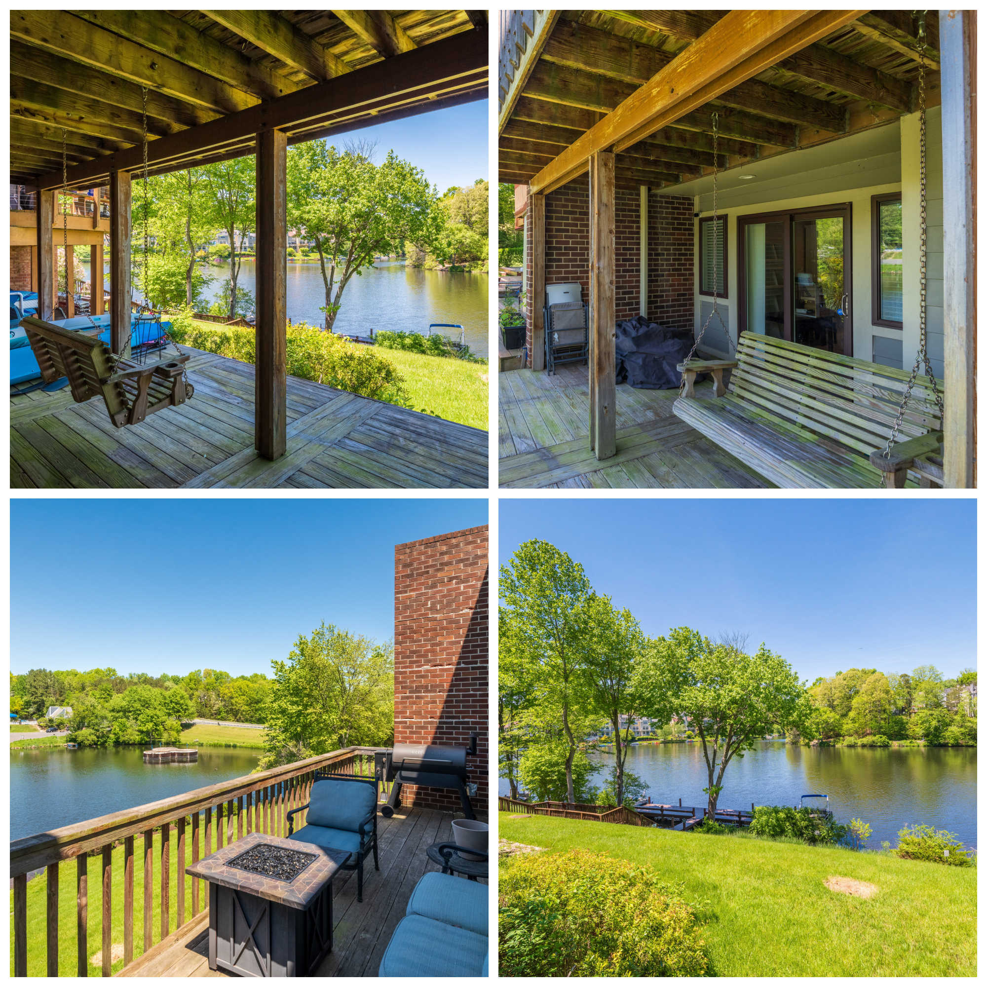 10998 Thrush Ridge Rd, Reston - Lower Deck, Upper Deck, Lake, and Grass Area.
