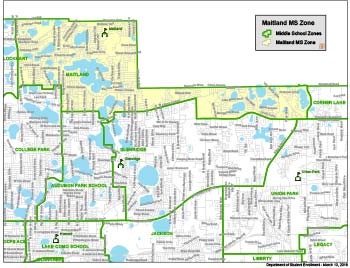 OCPS Maitland Middle School Zone Map