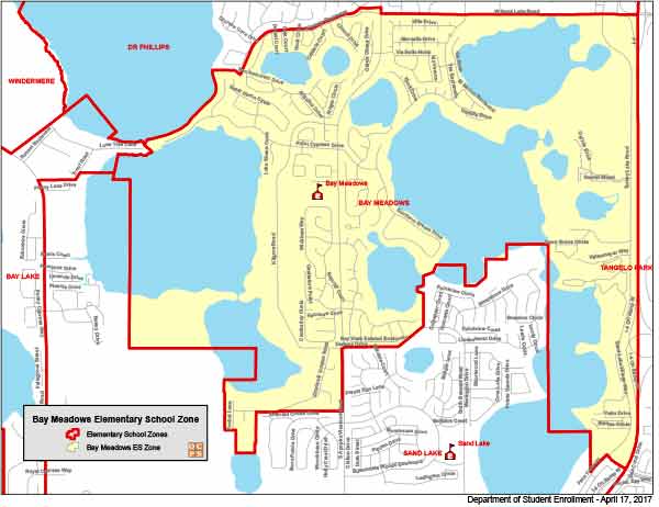 OCPS Bay Meadows Elementary Map