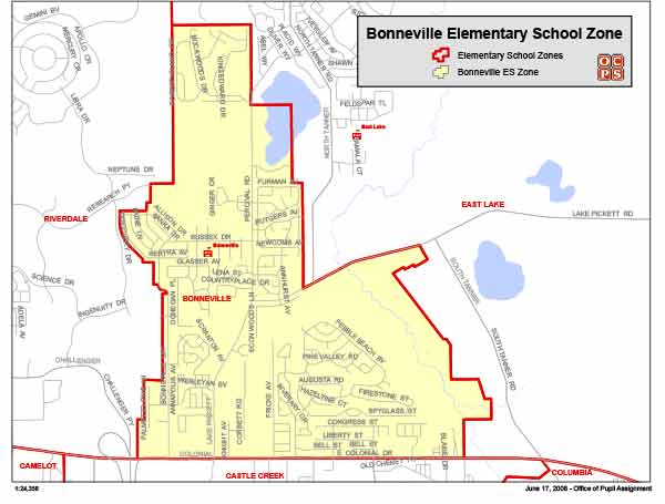 OCPS Bonneville Elementary Map