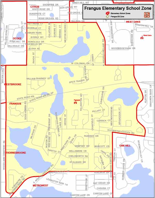 OCPS Frangus Elementary Map