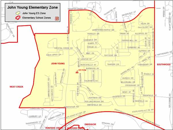 OCPS John Young Elementary Map