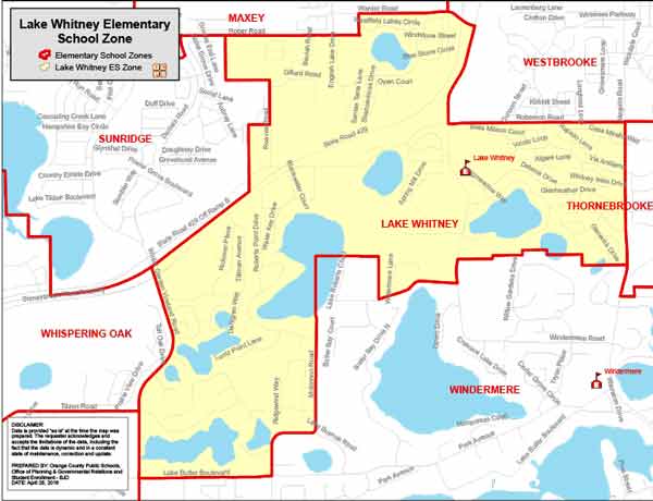 OCPS Lake Whitney Elementary Map