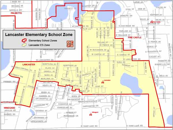 OCPS Lancaster Elementary Map